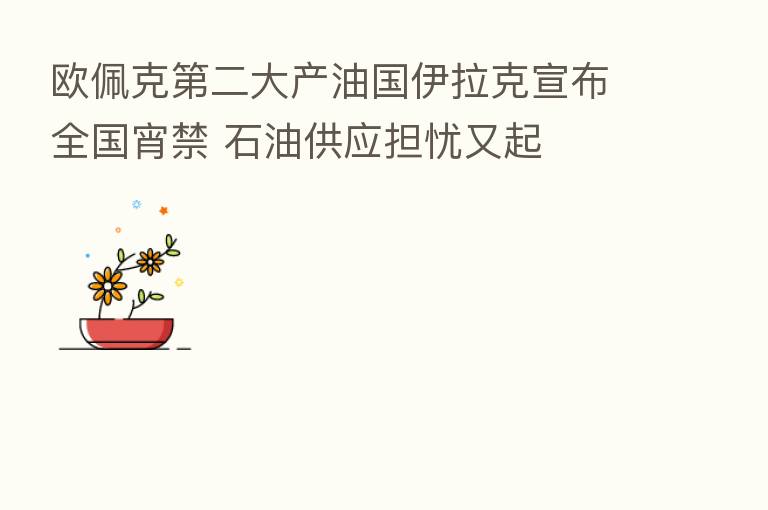 欧佩克 二大产油国伊拉克宣布全国宵禁 石油供应担忧又起