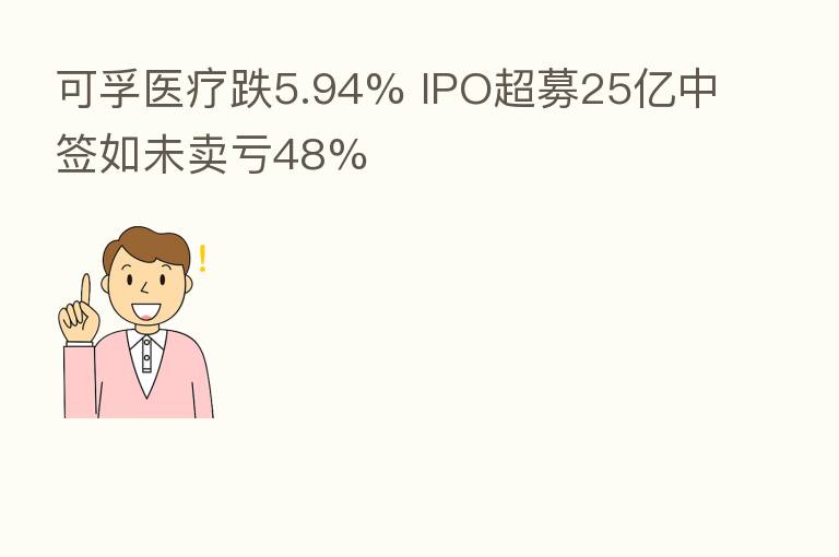 可孚医疗跌5.94% IPO超募25亿中签如未卖亏48%