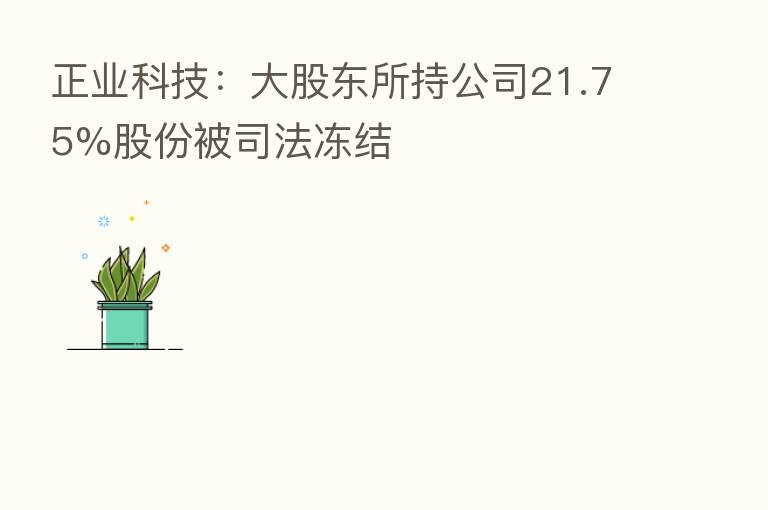 正业科技:大股东所持公司21.75%股份被司法冻结