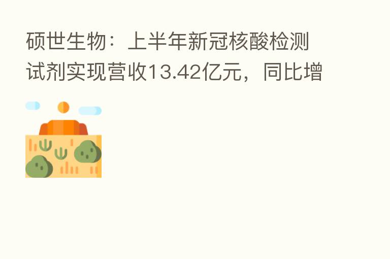 硕世生物:上半年新冠核酸检测试剂实现营收13.42亿元,同比增长210.93%