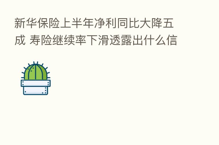 新华 上半年净利同比大降五成 寿险继续率下滑透露出什么信号?