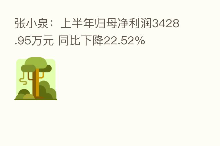张小泉:上半年归母净利润3428.95万元 同比下降22.52%