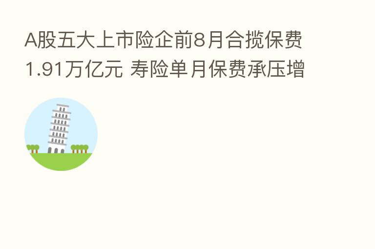 A股五大上市险企前8月合揽保费1.91万亿元 寿险单月保费承压增速转负