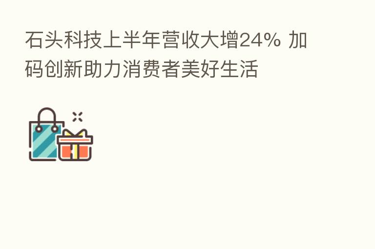 石头科技上半年营收大增24% 加码创新助力消费者美好生活