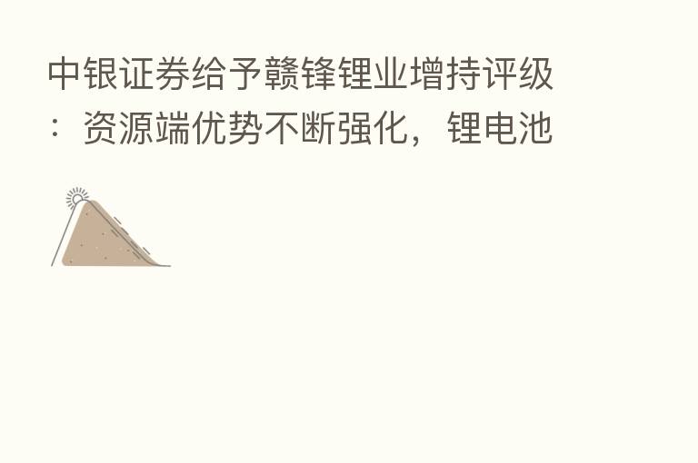中银证券给予赣锋锂业增持评级:资源端优势不断强化,锂电池业务布局加速