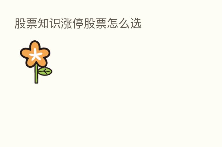 股票知识涨停股票怎么选