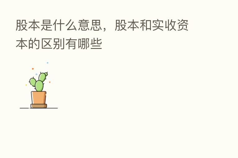 股本是什么意思,股本和实收资本的区别有哪些