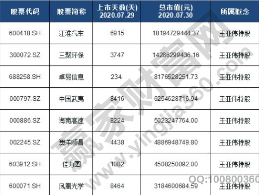 王亚伟持股明细一览，王亚伟持股是什么意思