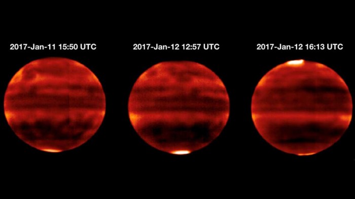 NASA科学家们声称木星的两极能看到极光