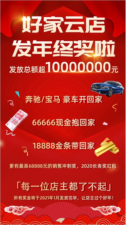 好衣库将为店主发放千万年终奖, 奔驰宝马开回家