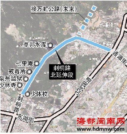 刺桐路向北延伸通城东洛江